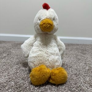 Retired Jellycat Bashful Chicken Medium Cream Chicken Plush BASS6CH